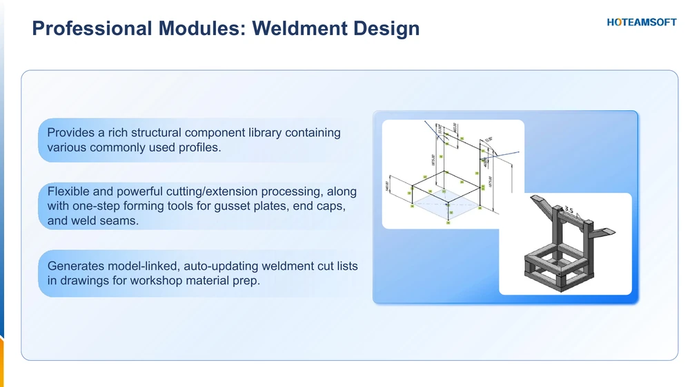 CrownCAD weldment design module